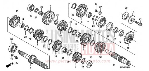 BOITE DE VITESSES CRF450R9 de 2009